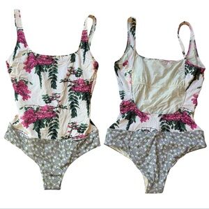 NWT Cosabella Mare Floral Roses Print One Piece Swimsuit Cheeky Open Back Small